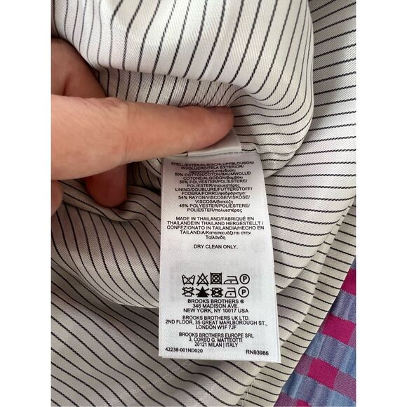 Brooks Brothers Multicolor Plaid Gingham Red Fleece A-Line Dress Pink 14 NWT - Picture 5 of 5